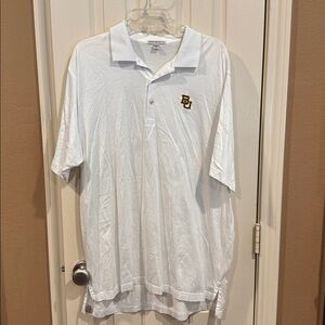 Peter Millar White “Baylor” logo Polo. Sz XL